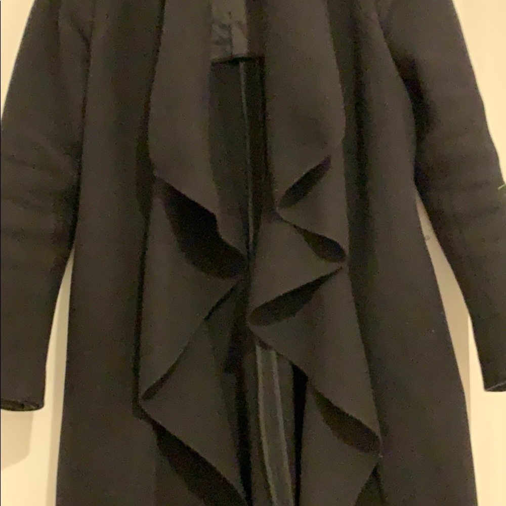Zara Waterfall Coat in Black - Picture 5 of 8